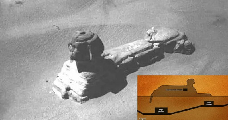 This is a rare image of the Sphinx taken from a hot air balloon in the early 19th century This is before excavation and restoration