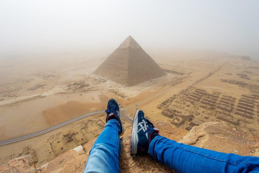 Illegally climbed the Pyramid of Giza (Egypt) and recorded it on Video