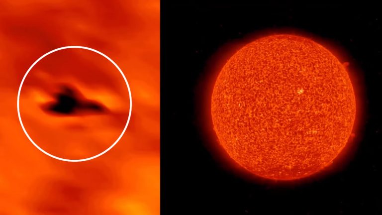 Ship shaped anomaly seen on the Sun for months