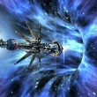 spaceship entering a wormhole