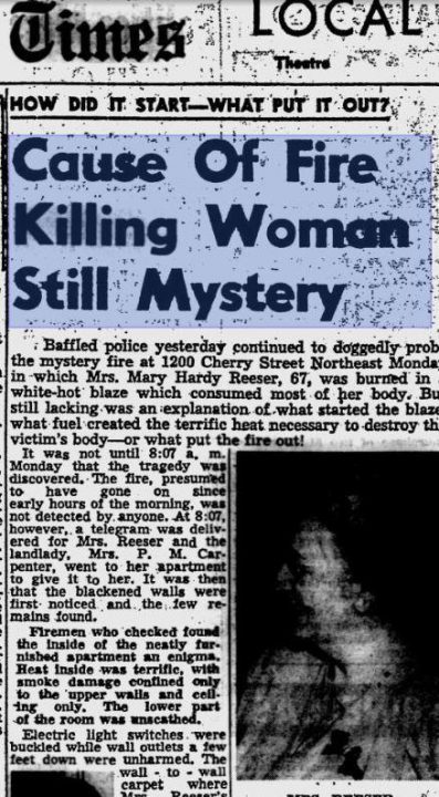 Mysterious Death Of Mary Reeser: A Case Of Spontaneous Human Combustion? 4 Mysterious Death Of Mary Reeser: A Case Of Spontaneous Human Combustion?