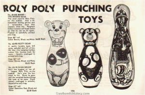 Mysterious Encounter with a Black Humanoid Tar-Baby in Kentucky 2 Roly Poly Punching Toys Ad 1966