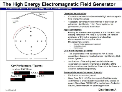 US Navy Documents Mention A Space Time Modification Device