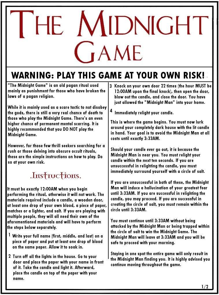 The Midnight Game Rules