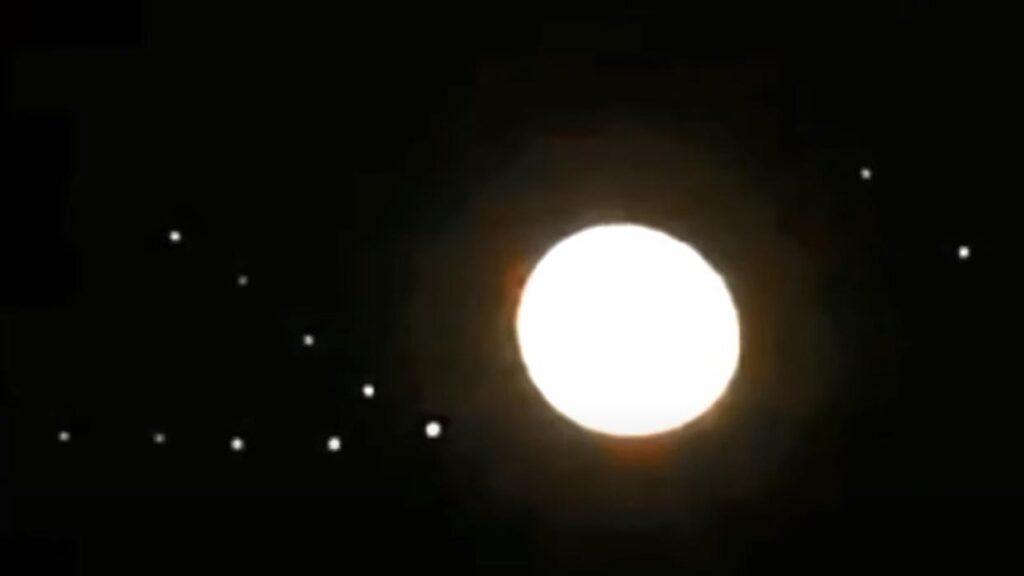 Several People Recorded a Fleet Of UFOs Near The Moon
