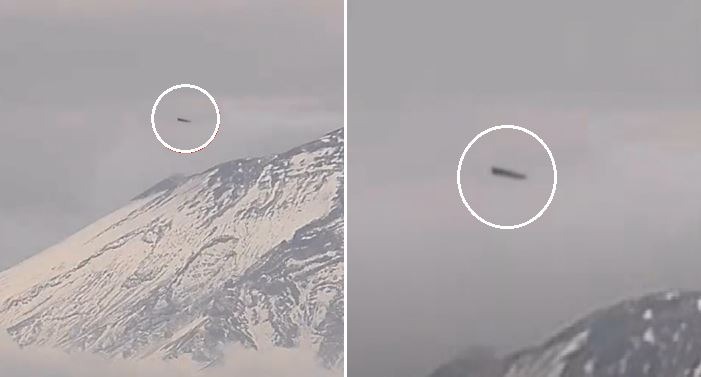 A Mysterious Black UFO Captured Over A Volcano In Mexico And Disappeared Into A Vent 1 Black UFO