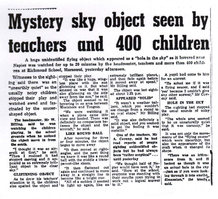 A Mystery Giant UFO Seen By Principal And 400 Students In 1970 6 nz school ufocase doc1