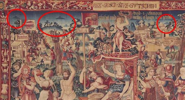 The Triumph of Summer Tapestry: Four UFOs Depicted In A 1538 Tapestry 1 The Triumph of Summer Tapestry: Four UFOs Depicted In A 1538 Tapestry