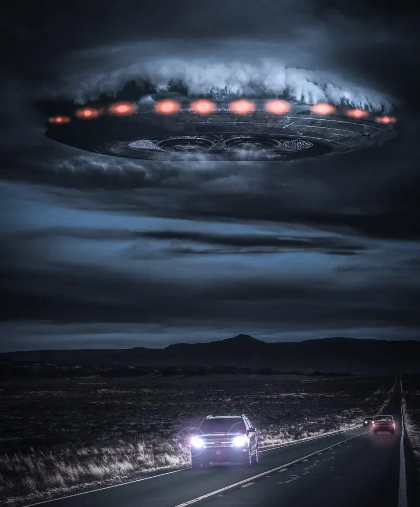 Car chased by a UFO