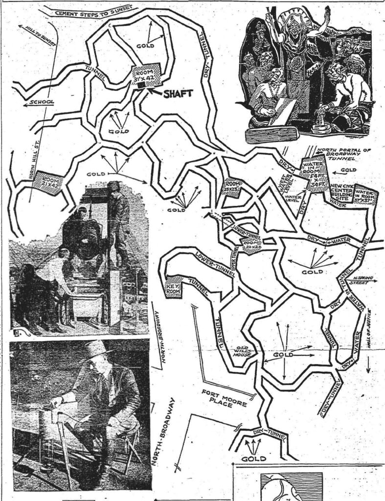 The 5000-Year-Old Underground Reptilian City Found Buried Deep Under Los Angeles 1 Map of a supposed, 5,000-year-old underground city of the “lizard people” under downtown Los Angeles, California, USA, as published in the Los Angeles Times on January 29, 1934.
