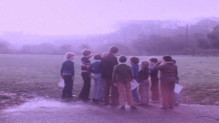 Children Showing The Place Where The UFO Appeared In Broad Haven UFO Incident