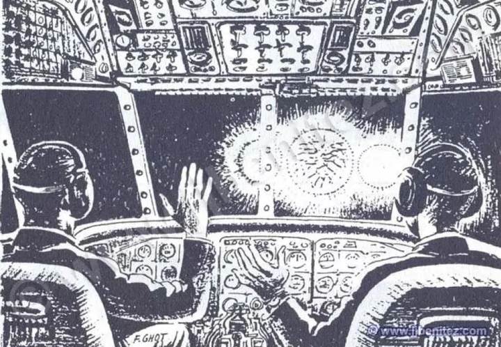 Depiction Of Eyeball Shaped UFO Encounter