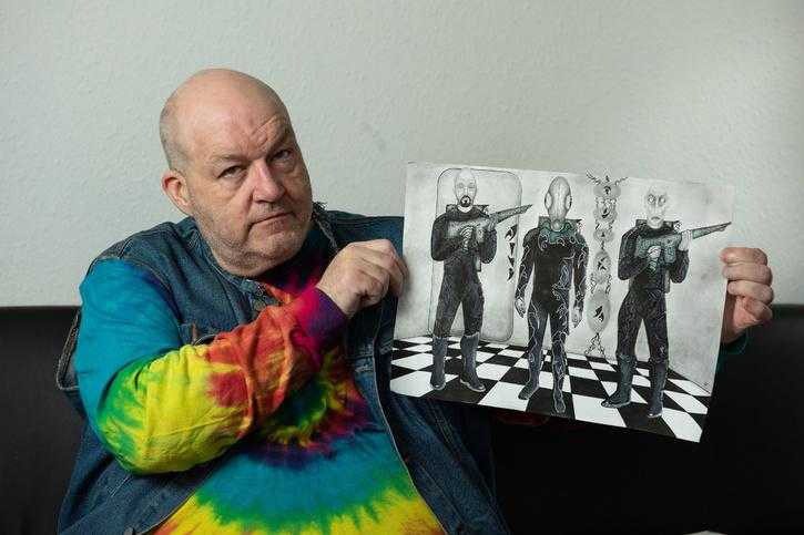 Drawings of the aliens whom Russ Kellet has met.