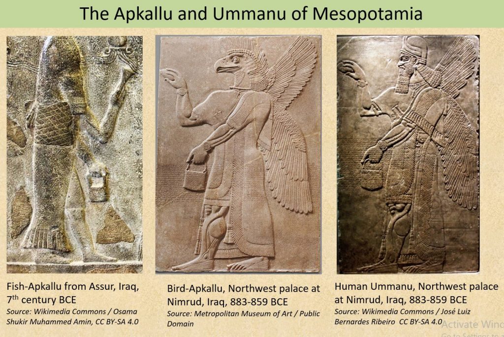 The Apkallu and Ummanu of Mesopotamia. Credit: Bibhu Dev Misra.