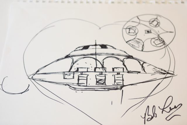The Claims Of Bob Lazar About Area 51- Real Or Hoax? 3 A close up of Lazar's saucer sketch.