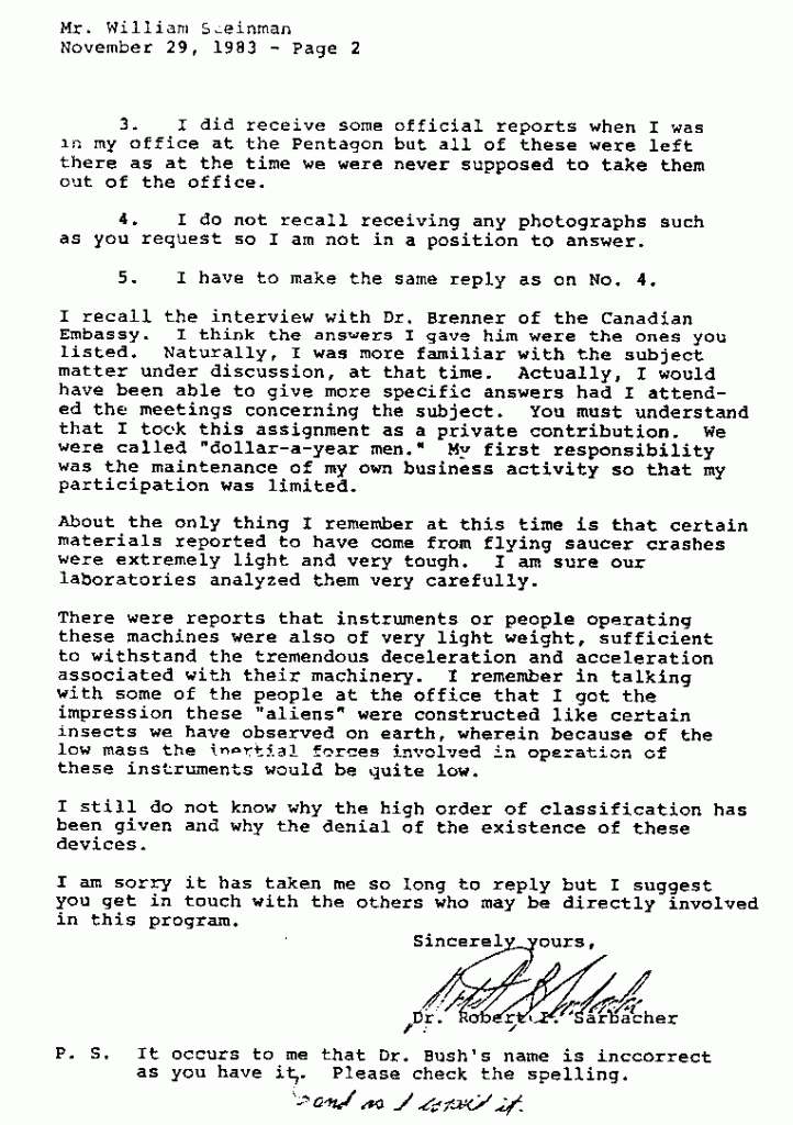 Einstein’s Student Dr. Robert Sarbacher's Confirmation of UFO Crash and Reverse-Engineering Attempts