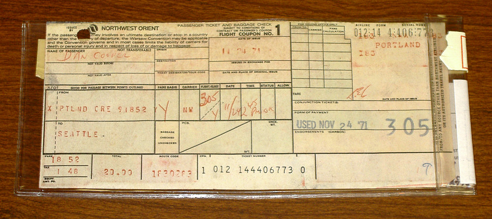 The D.B. Cooper Hijacking- Mystery Of America's Greatest Heist 5 D.B. Cooper Plane Ticket