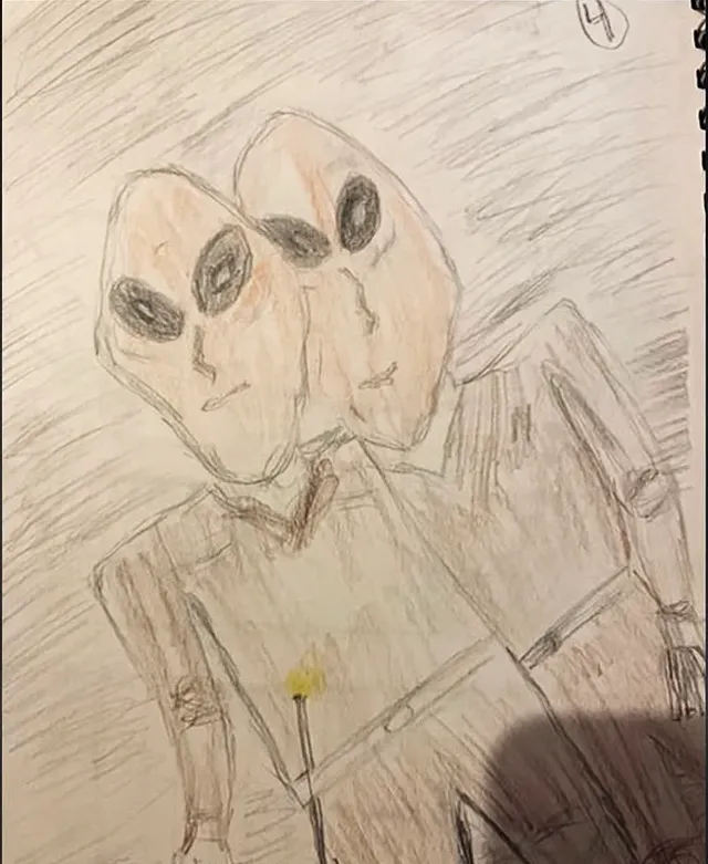 Illustration Of aliens by Mario Woods