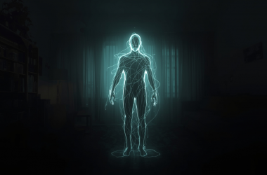 Scientists measuring faint bioluminescent light emitted by a living human body