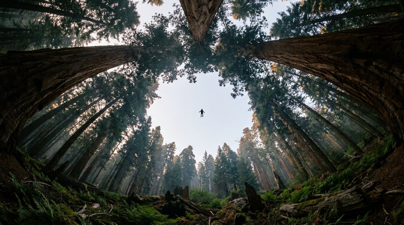 Pentagon Just Released Footage of a Flying Humanoid — And It Matches a 2015 Sighting Nobody Could Explain 2 Looking up through Sequoia redwood canopy at a tiny humanoid figure suspended in the sky